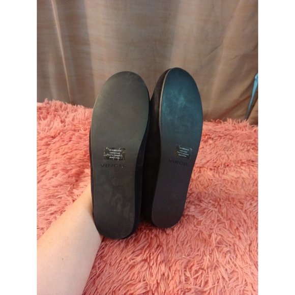 Men's Vince Gomez Leather/Suede/Faux Fur Black Slip On Loafers Size 9.5M - Picture 7 of 8